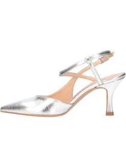 Scarpa con tacco fino Liviana da donna laminata argento