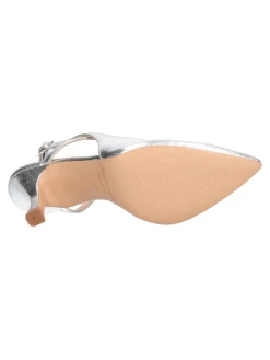 Scarpa con tacco fino Liviana da donna laminata argento