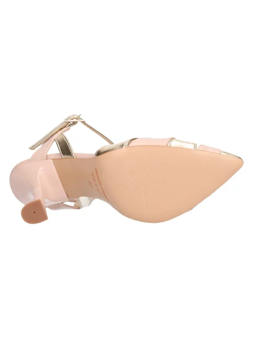 Scarpa con tacco fino Liviana da donna platino e nude