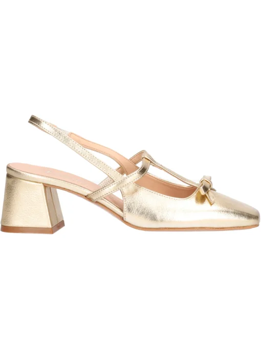 Scarpa con tacco largo Liviana da donna platino metal