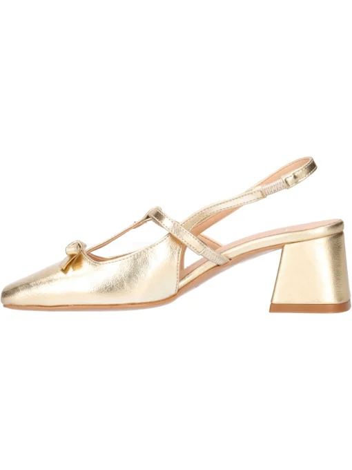 Scarpa con tacco largo Liviana da donna platino metal