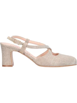 Scarpa elegante con tacco largo Melluso da donna platino glitter