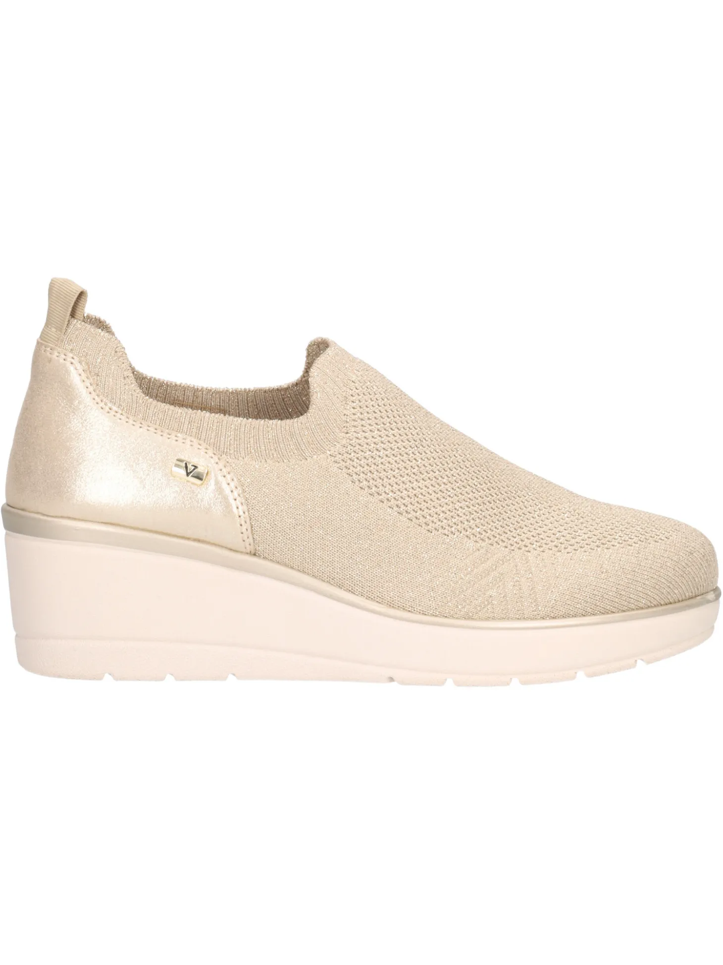 Scarpa slip on con zeppa Valleverde da donna oro