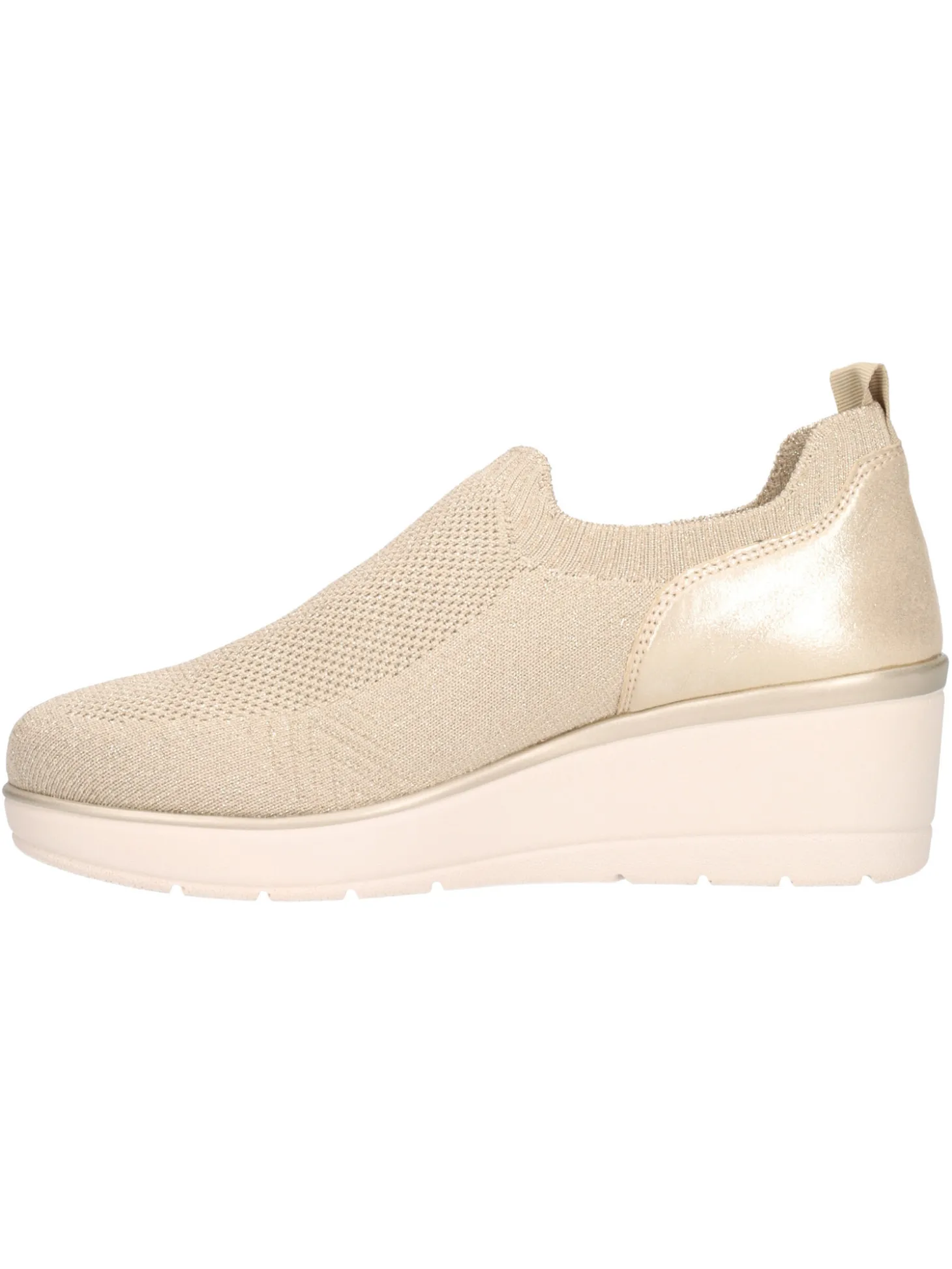 Scarpa slip on con zeppa Valleverde da donna oro