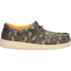 Scarpa slip on Hey Dude Wally Sox da bambino verde militare