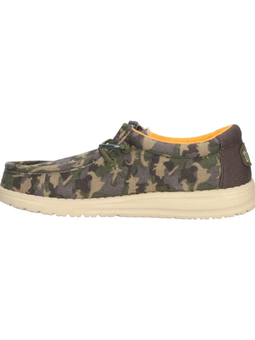 Scarpa slip on Hey Dude Wally Sox da bambino verde militare