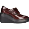 Scarpa stringata con zeppa Wonders da donna bordeaux