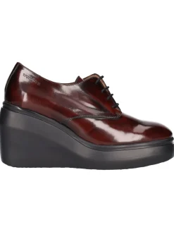 Scarpa stringata con zeppa Wonders da donna bordeaux