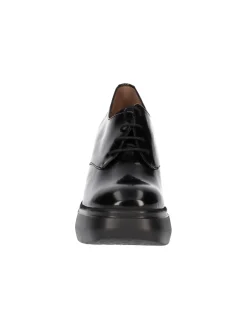 Scarpa stringata con zeppa Wonders da donna nera