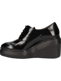 Scarpa stringata con zeppa Wonders da donna nera