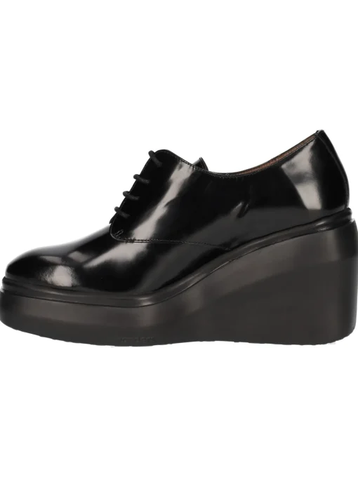 Scarpa stringata con zeppa Wonders da donna nera