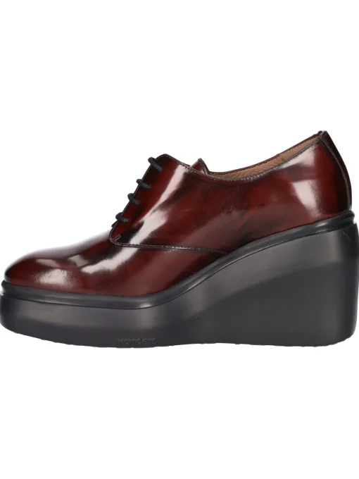 Scarpa stringata con zeppa Wonders da donna bordeaux