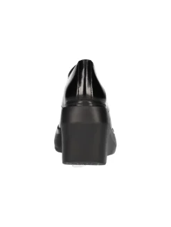 Scarpa stringata con zeppa Wonders da donna nera