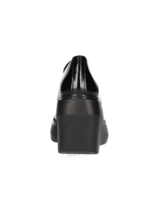 Scarpa stringata con zeppa Wonders da donna nera