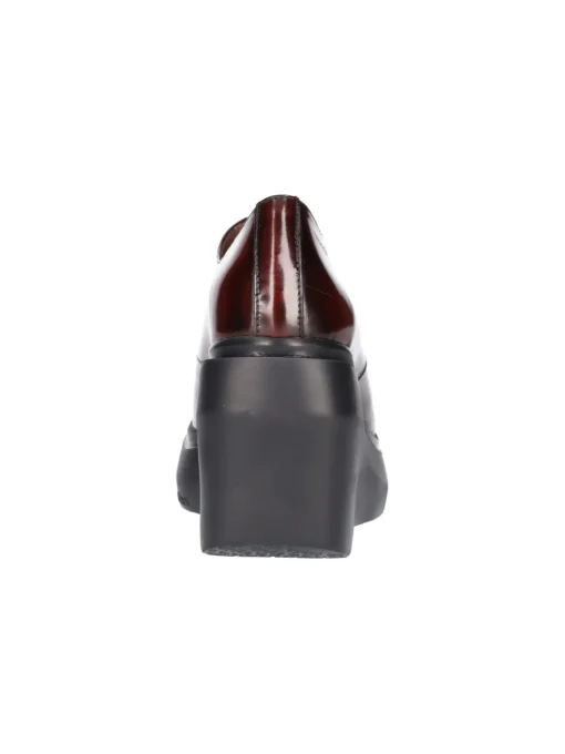 Scarpa stringata con zeppa Wonders da donna bordeaux