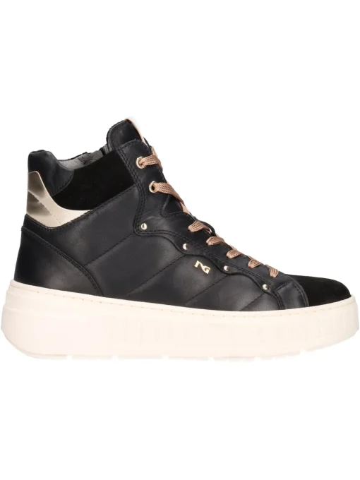 Sneaker alta platform Nero Giardini da donna nera