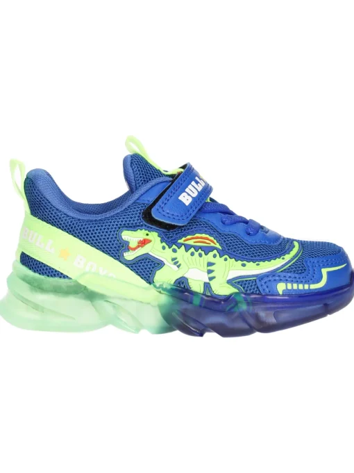 Sneaker Bull Boys Dinosauro Lights da bambino blu
