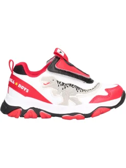 Sneaker Bull Boys T-Rex da bambino bianca e rossa