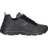 Sneaker con zeppa Skechers Lite Weight da donna nera