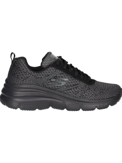 Sneaker con zeppa Skechers Lite Weight da donna nera