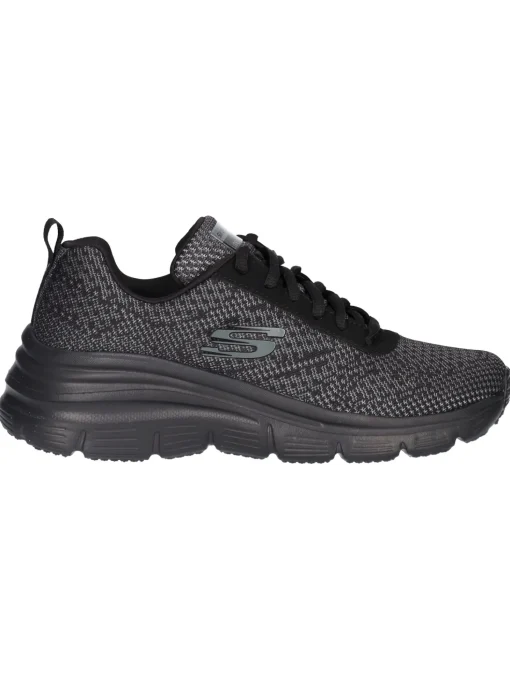 Sneaker con zeppa Skechers Lite Weight da donna nera