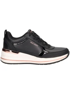 Sneaker con zeppa Skechers da donna nera