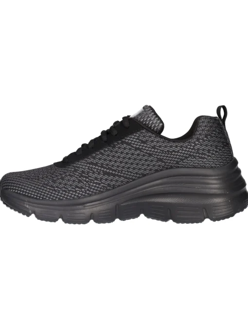 Sneaker con zeppa Skechers Lite Weight da donna nera