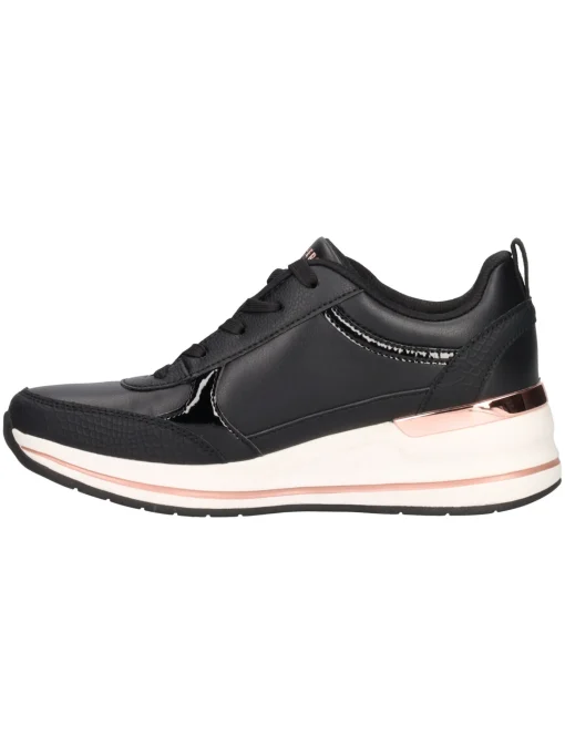 Sneaker con zeppa Skechers da donna nera