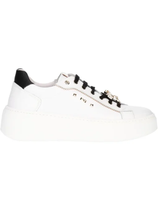 Sneaker platform Nero Giardini da donna bianca