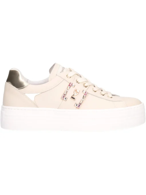 Sneaker platform Nero Giardini da donna beige