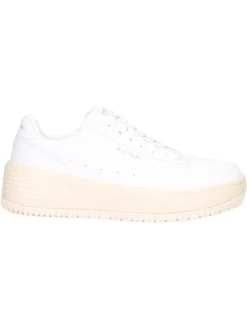 Sneaker platform Skechers Court da donna bianca