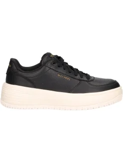 Sneaker platform Skechers Court da donna nera
