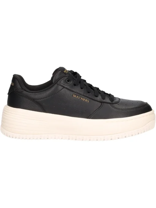Sneaker platform Skechers Court da donna nera