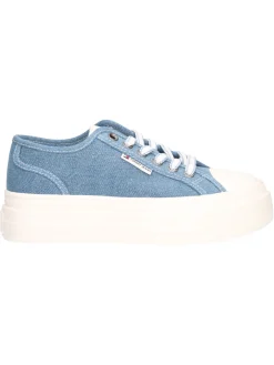 Sneaker platform Tommy Hilfiger da donna blu jeans
