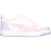 Sneaker Puma Rebound da bambina bianca e rosa