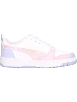 Sneaker Puma Rebound da bambina bianca e rosa