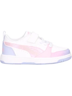 Sneaker Puma Rebound da bambina bianca e rosa