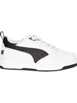 Sneaker Puma Rebound da bambino bianca e nera