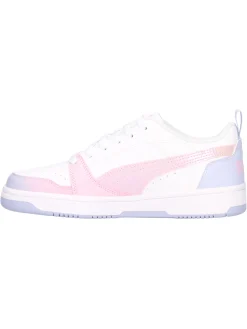 Sneaker Puma Rebound da bambina bianca e rosa