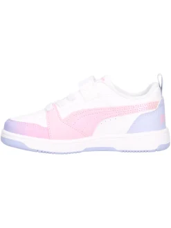 Sneaker Puma Rebound da bambina bianca e rosa