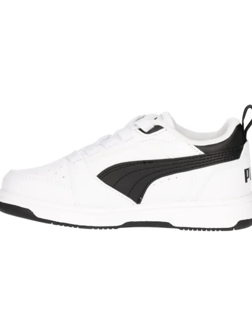 Sneaker Puma Rebound da bambino bianca e nera
