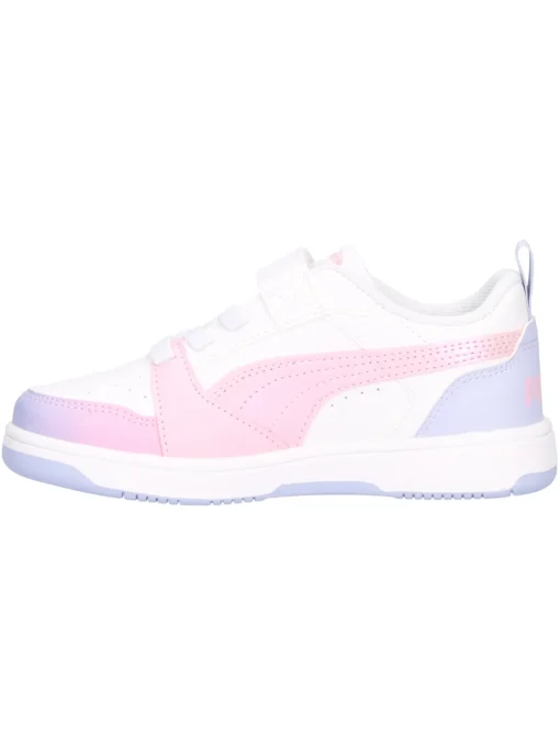 Sneaker Puma Rebound da bambina bianca e rosa