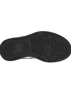 Sneaker Puma Rebound da bambino bianca e nera