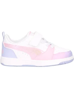 Sneaker Puma Rebound primi passi bambina bianca e rosa