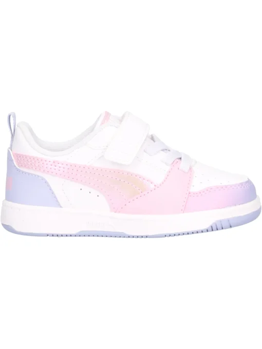 Sneaker Puma Rebound primi passi bambina bianca e rosa