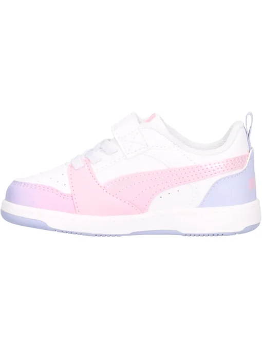 Sneaker Puma Rebound primi passi bambina bianca e rosa