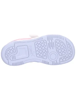 Sneaker Puma Rebound primi passi bambina bianca e rosa