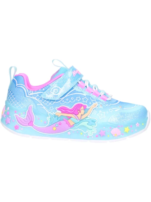 Sneaker Skechers Sirenetta Lights da bambina azzurra