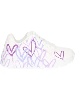 Sneaker Skechers Uno da bambina bianca