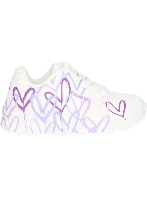 Sneaker Skechers Uno da bambina bianca
